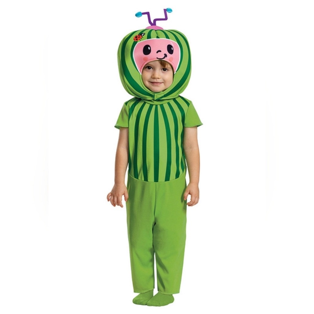 Disguise Cocomelon Toddler Jumpsuit & Headpiece Costume Size 6-12M